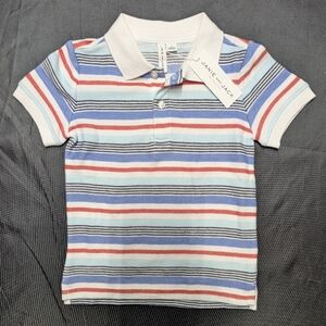 Janie and Jack Blue and Red Striped Polo